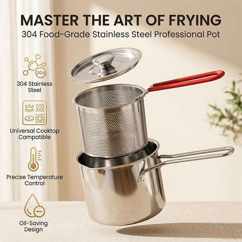 Mini olla para freír profunda  - Home Cooking Oil Filter reseña y precio