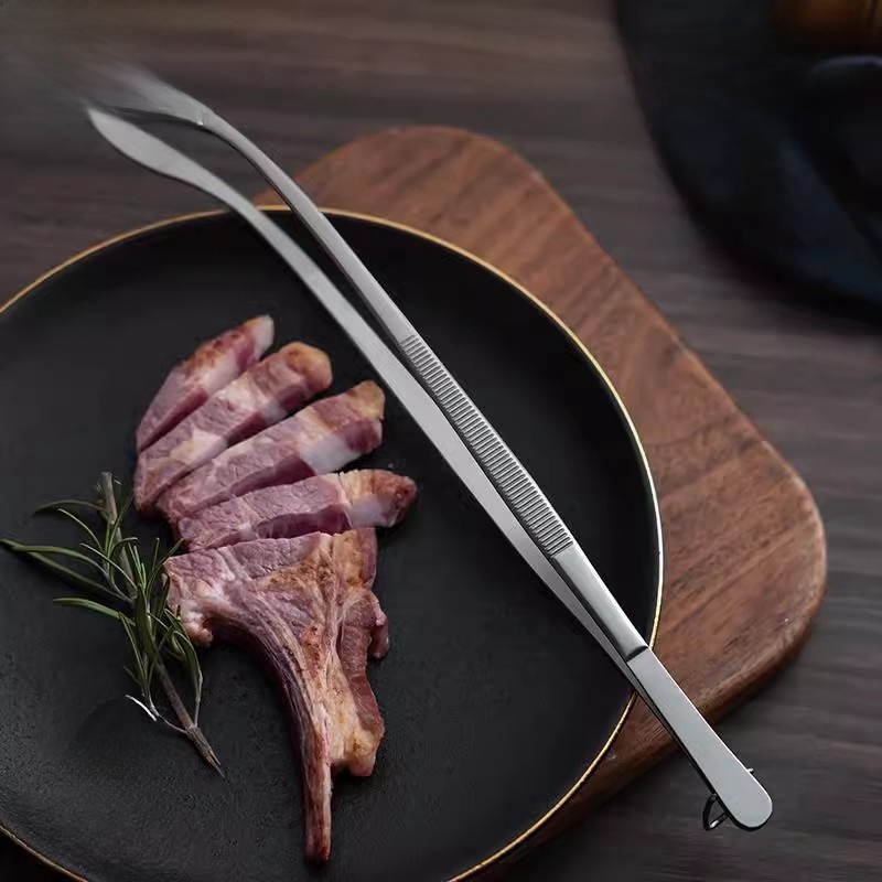 Pinza de cocina larga de acero - Home Cooking Steak reseña y precio