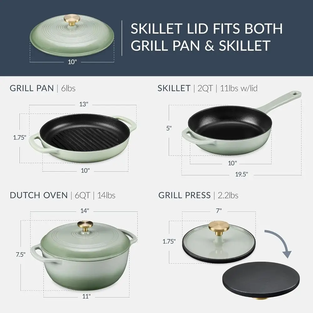 Juego de utensilios de cocina: - Dutch Oven Enamel reseña y precio