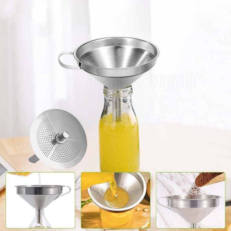 Juego de embudos de acero inox - Home Cooking Oil Filter reseña y precio
