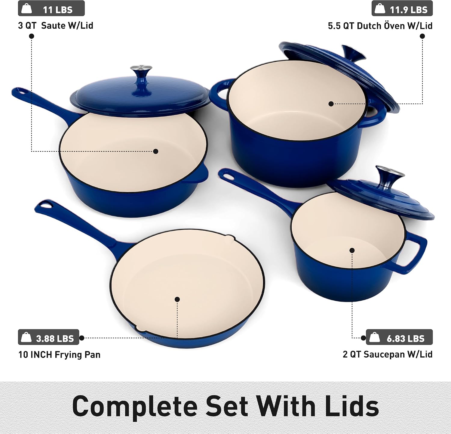 Juego de utensilios de cocina  - Dutch Oven Enamel reseña y precio